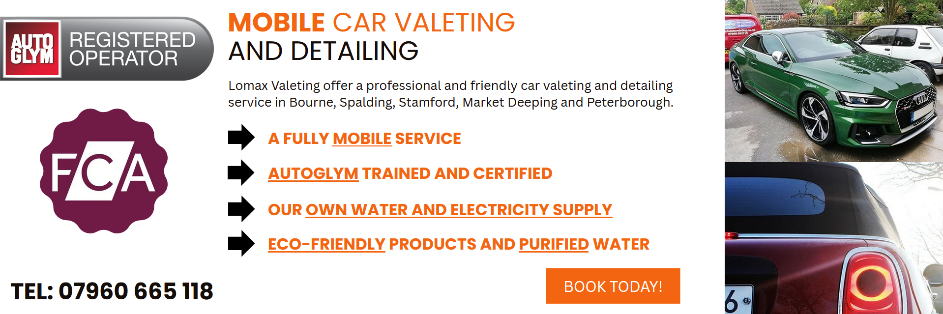 Mobile Car Valeting in Bourne, Stamford, The Deepings & Peterborough